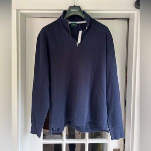 J Crew Blue Half Zip sweater NWT